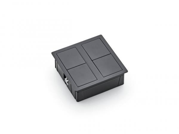 Plaza 2 USB A, schwarz matt, Einbautiefe 40 mm